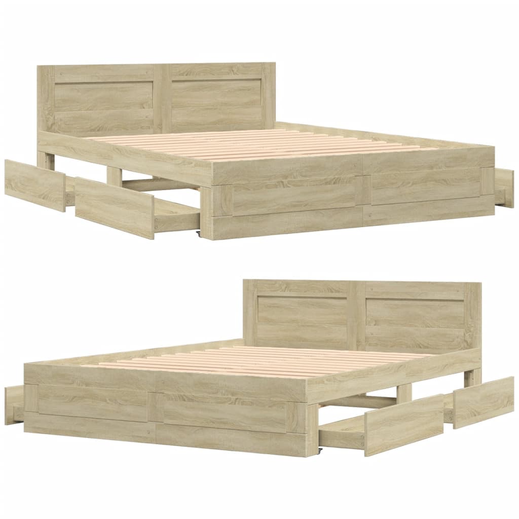 Giroletto Testiera Rovere Sonoma 150x200 cm Legno Multistrato | homemem39