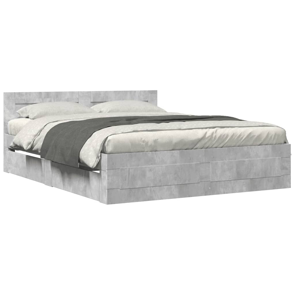 Giroletto Testiera Grigio Cemento 150x200 cm Legno Multistrato | homemem39