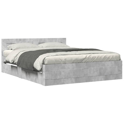 Giroletto Testiera Grigio Cemento 150x200 cm Legno Multistrato | homemem39