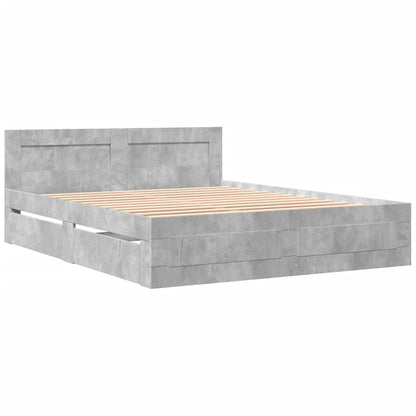 Giroletto Testiera Grigio Cemento 150x200 cm Legno Multistrato | homemem39