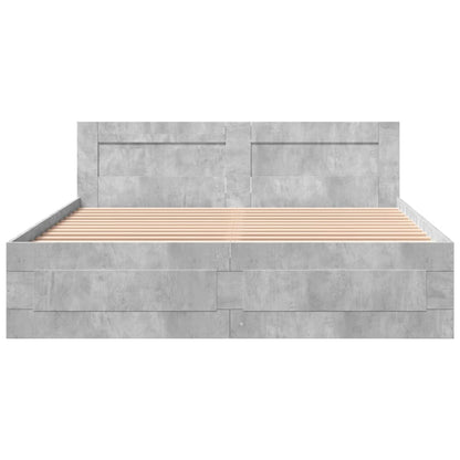 Giroletto Testiera Grigio Cemento 150x200 cm Legno Multistrato | homemem39
