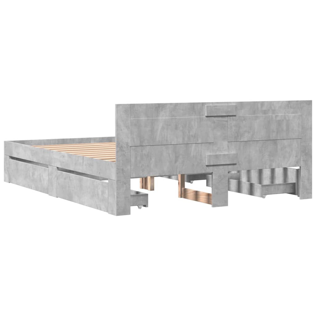Giroletto Testiera Grigio Cemento 150x200 cm Legno Multistrato | homemem39