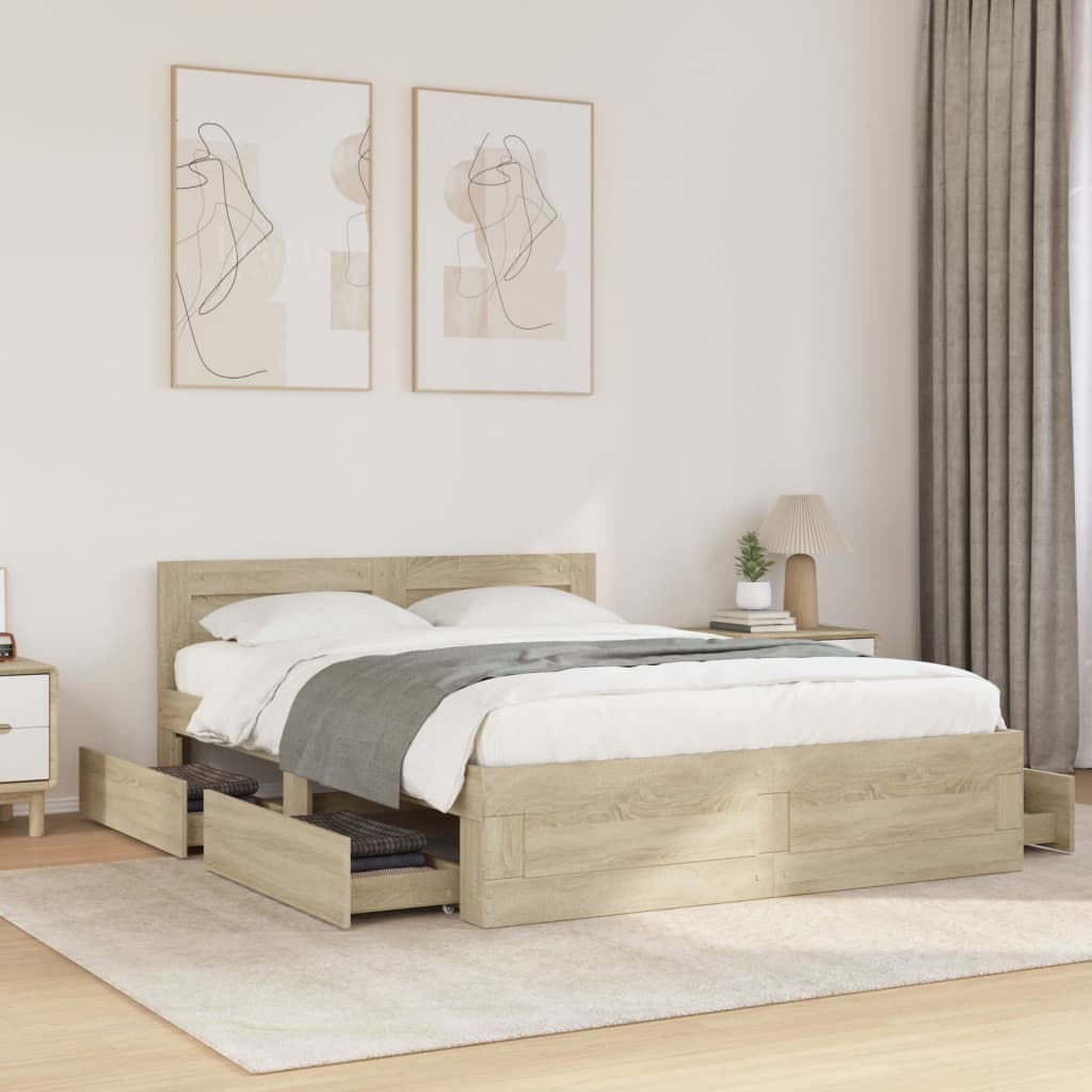 Giroletto Testiera Rovere Sonoma 140x200 cm Legno Multistrato | homemem39