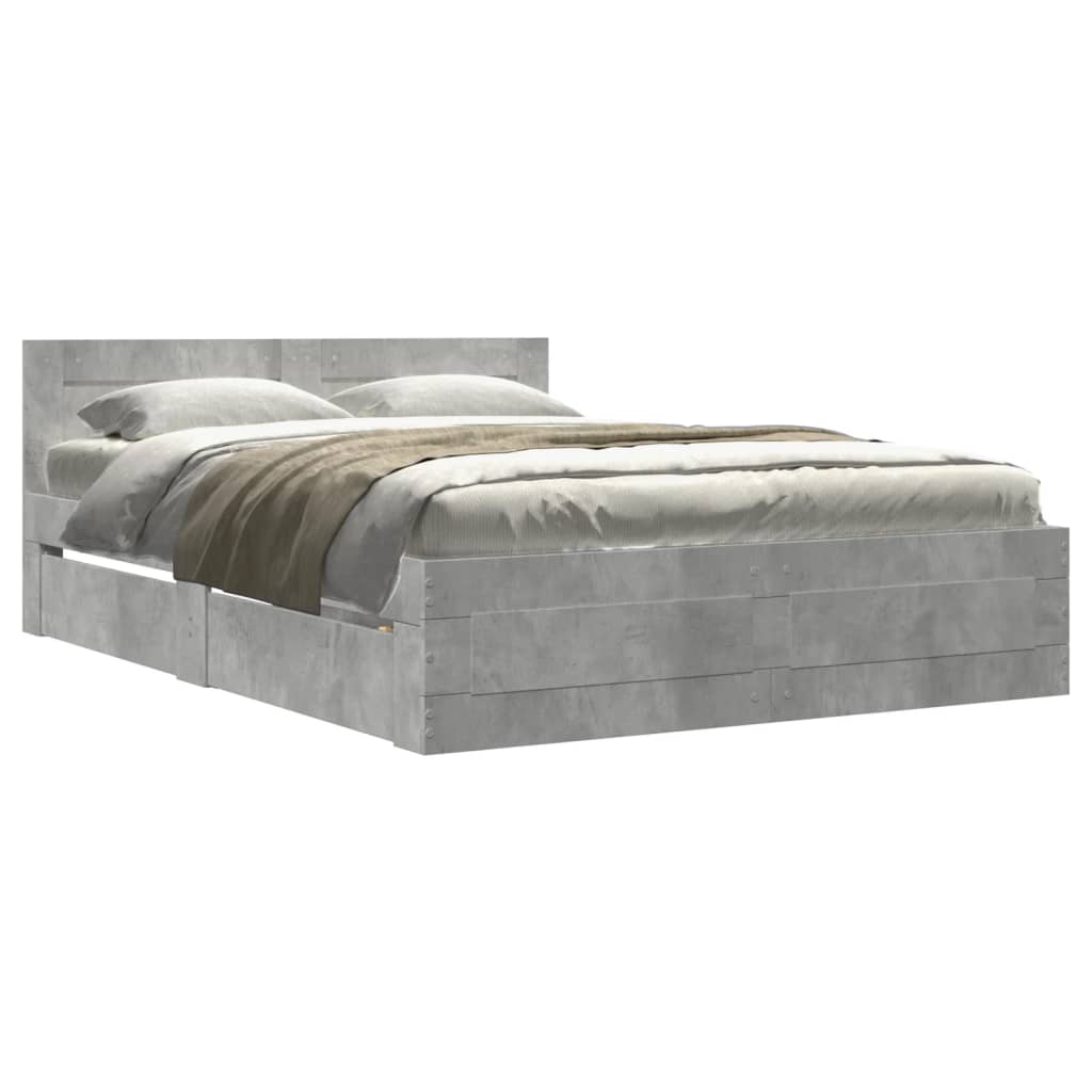 Giroletto Testiera Grigio Cemento 140x200 cm Legno Multistrato | homemem39