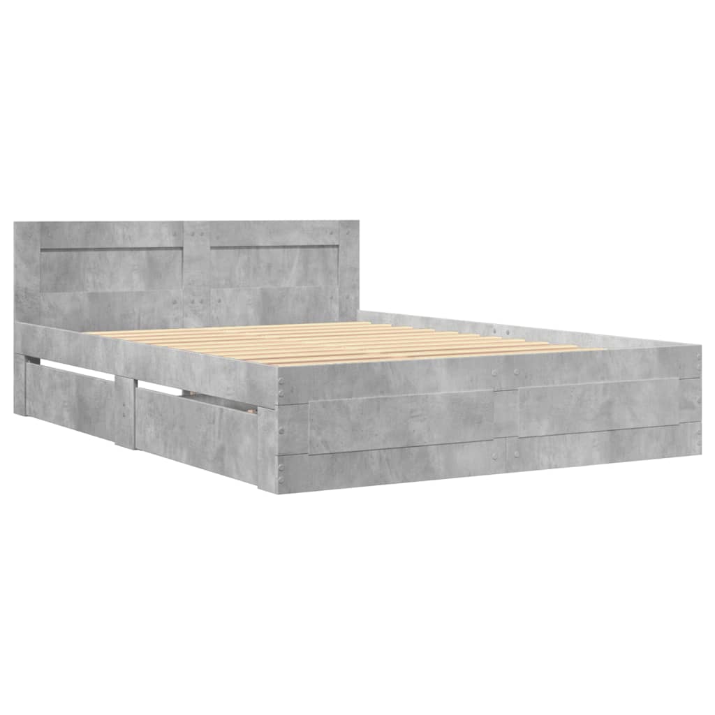 Giroletto Testiera Grigio Cemento 140x200 cm Legno Multistrato | homemem39