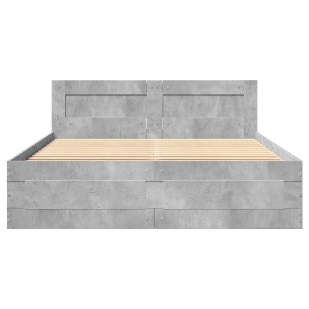 Giroletto Testiera Grigio Cemento 140x200 cm Legno Multistrato | homemem39