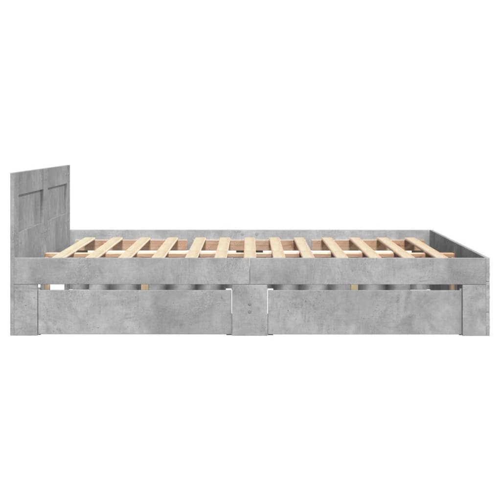 Giroletto Testiera Grigio Cemento 140x200 cm Legno Multistrato
