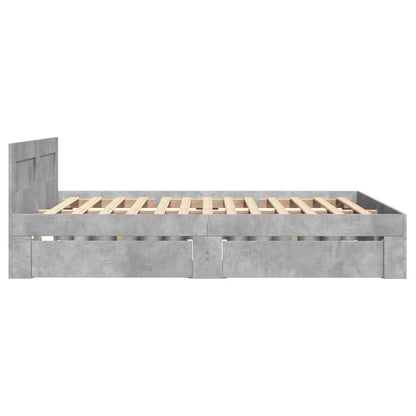 Giroletto Testiera Grigio Cemento 140x200 cm Legno Multistrato