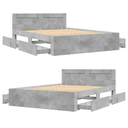 Giroletto Testiera Grigio Cemento 140x200 cm Legno Multistrato | homemem39
