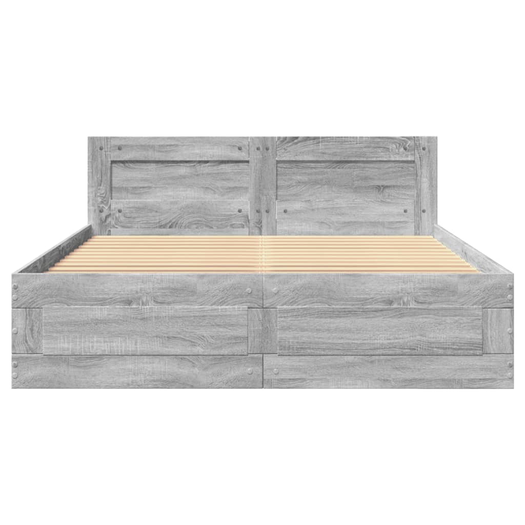 Giroletto Testiera Grigio Sonoma 140x200 cm Legno Multistrato | homemem39