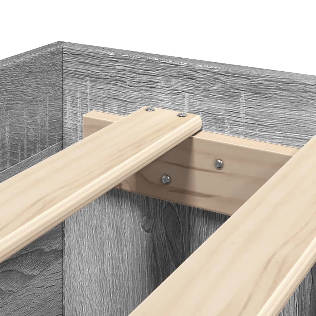 Giroletto Testiera Grigio Sonoma 140x200 cm Legno Multistrato