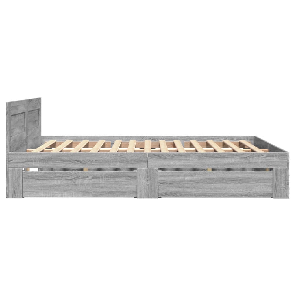 Giroletto Testiera Grigio Sonoma 120x200 cm Legno Multistrato