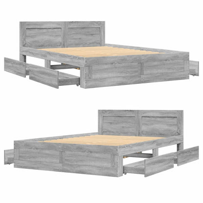 Giroletto Testiera Grigio Sonoma 120x200 cm Legno Multistrato