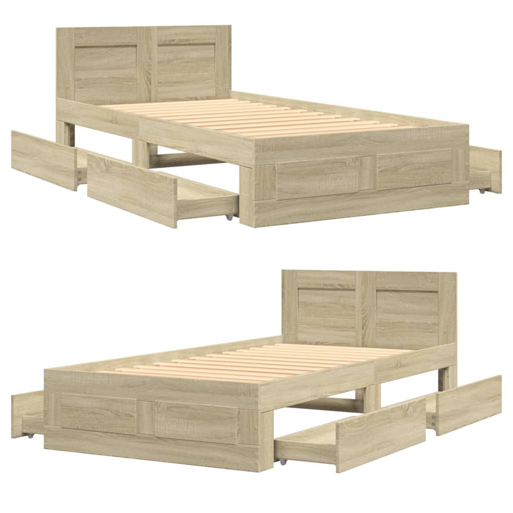 Giroletto Testiera Rovere Sonoma 100x200 cm Legno Multistrato | homemem39