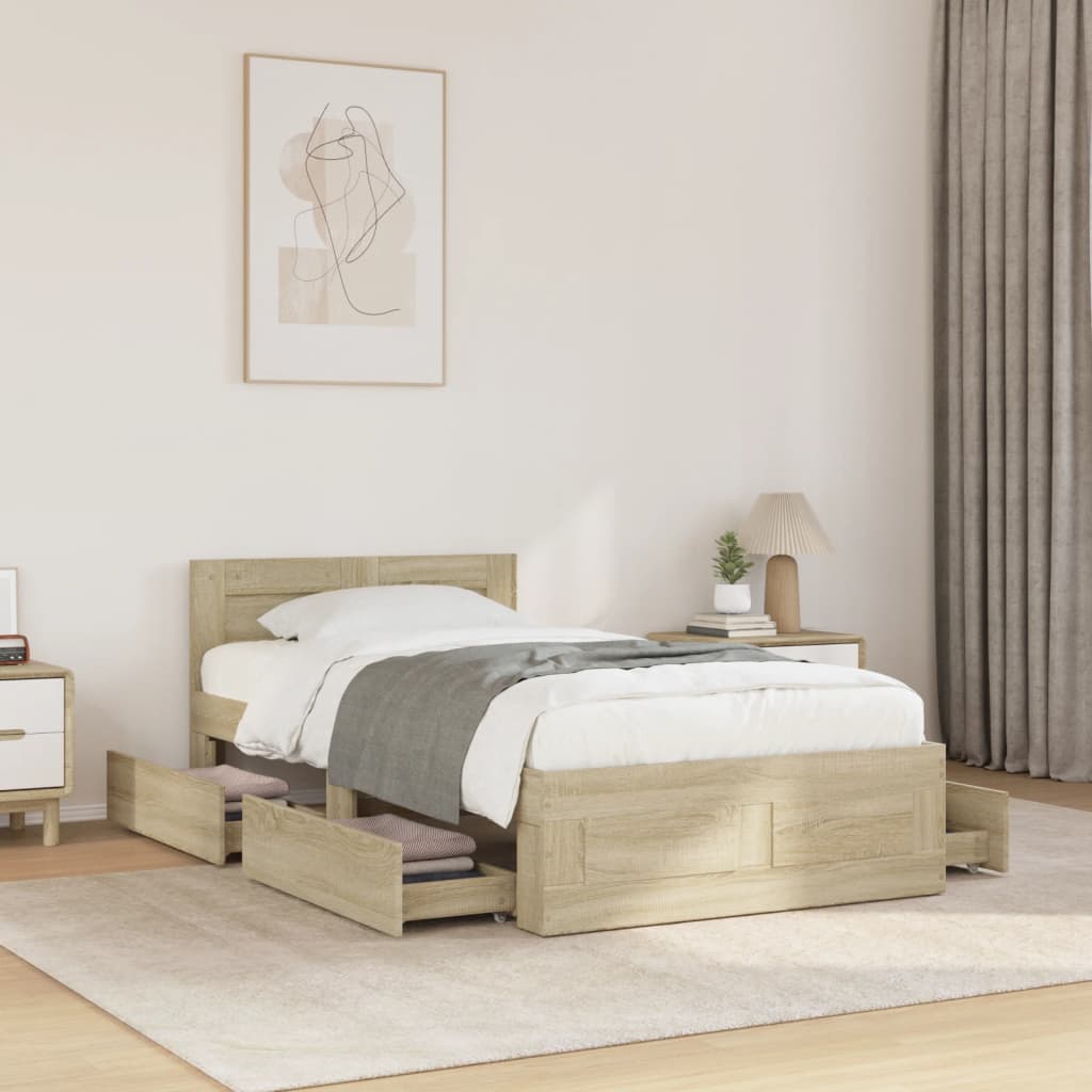 Giroletto Testiera Rovere Sonoma 100x200 cm Legno Multistrato | homemem39