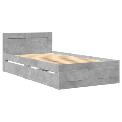 Giroletto Testiera Grigio Cemento 100x200 cm Legno Multistrato