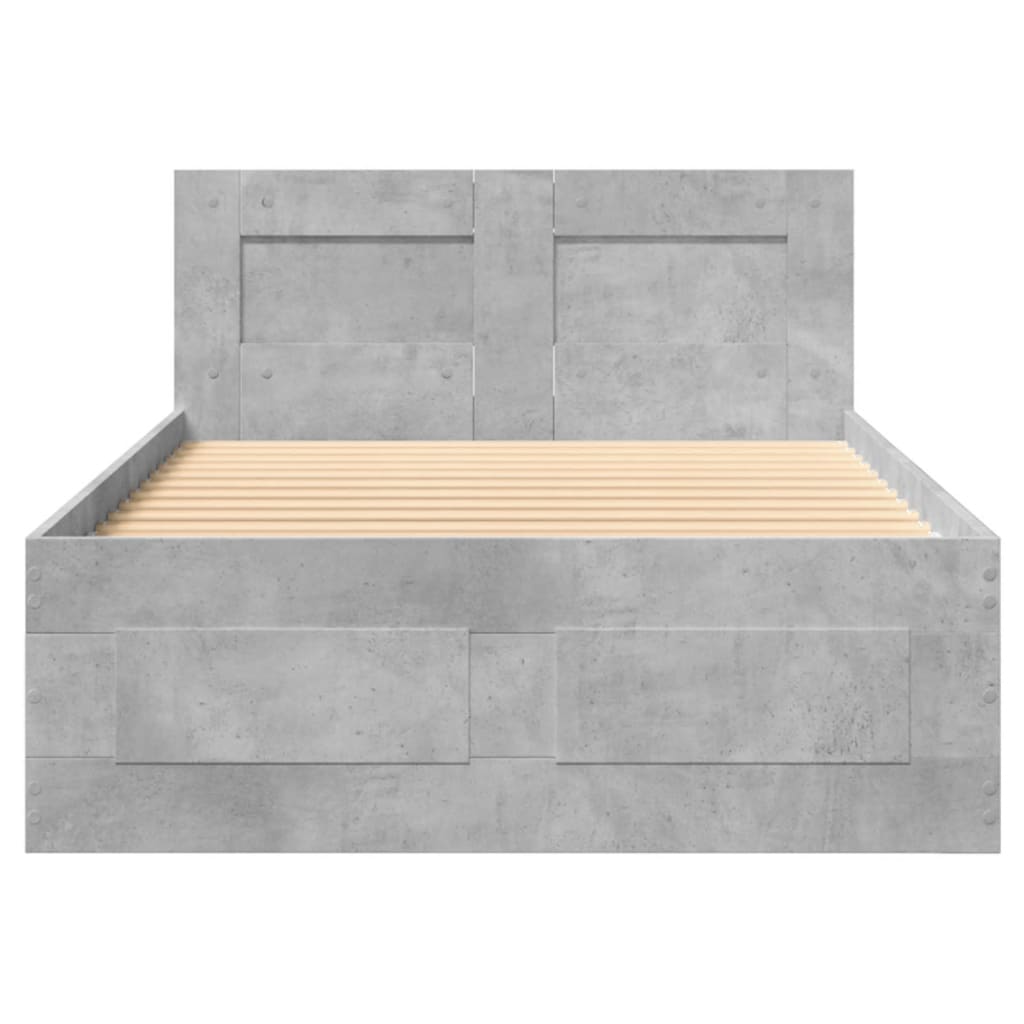 Giroletto Testiera Grigio Cemento 100x200 cm Legno Multistrato