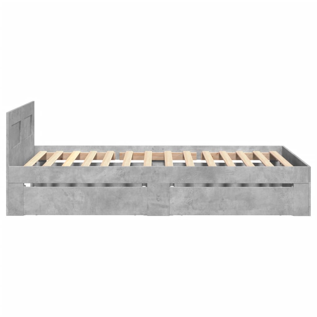 Giroletto Testiera Grigio Cemento 90x200 cm Legno Multistrato