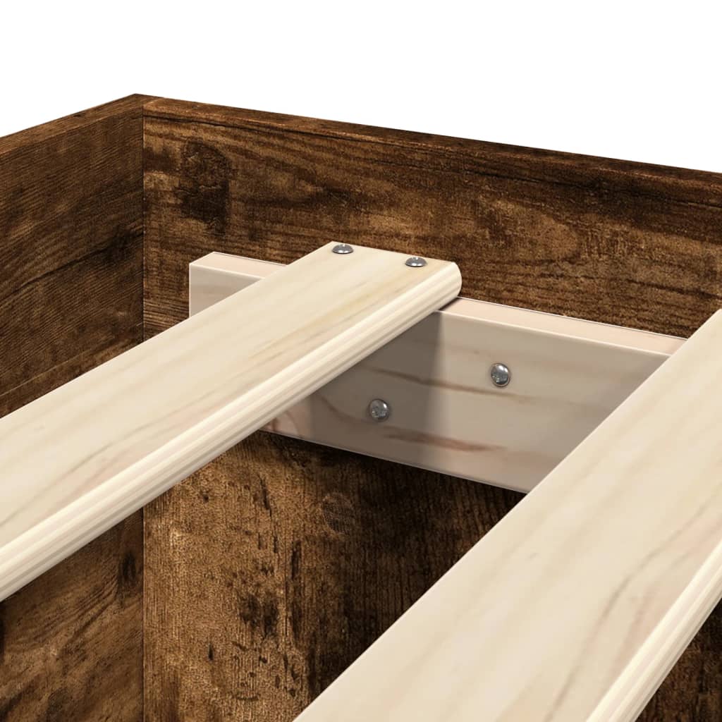 Giroletto con Testiera Rovere Fumo 90x200 cm Legno Multistrato