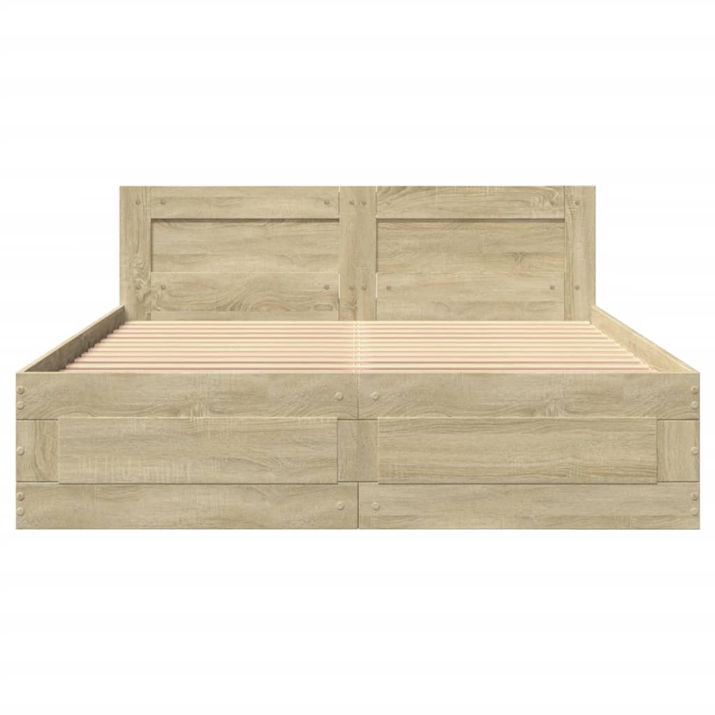Giroletto Testiera Rovere Sonoma 135x190 cm Legno Multistrato | homemem39
