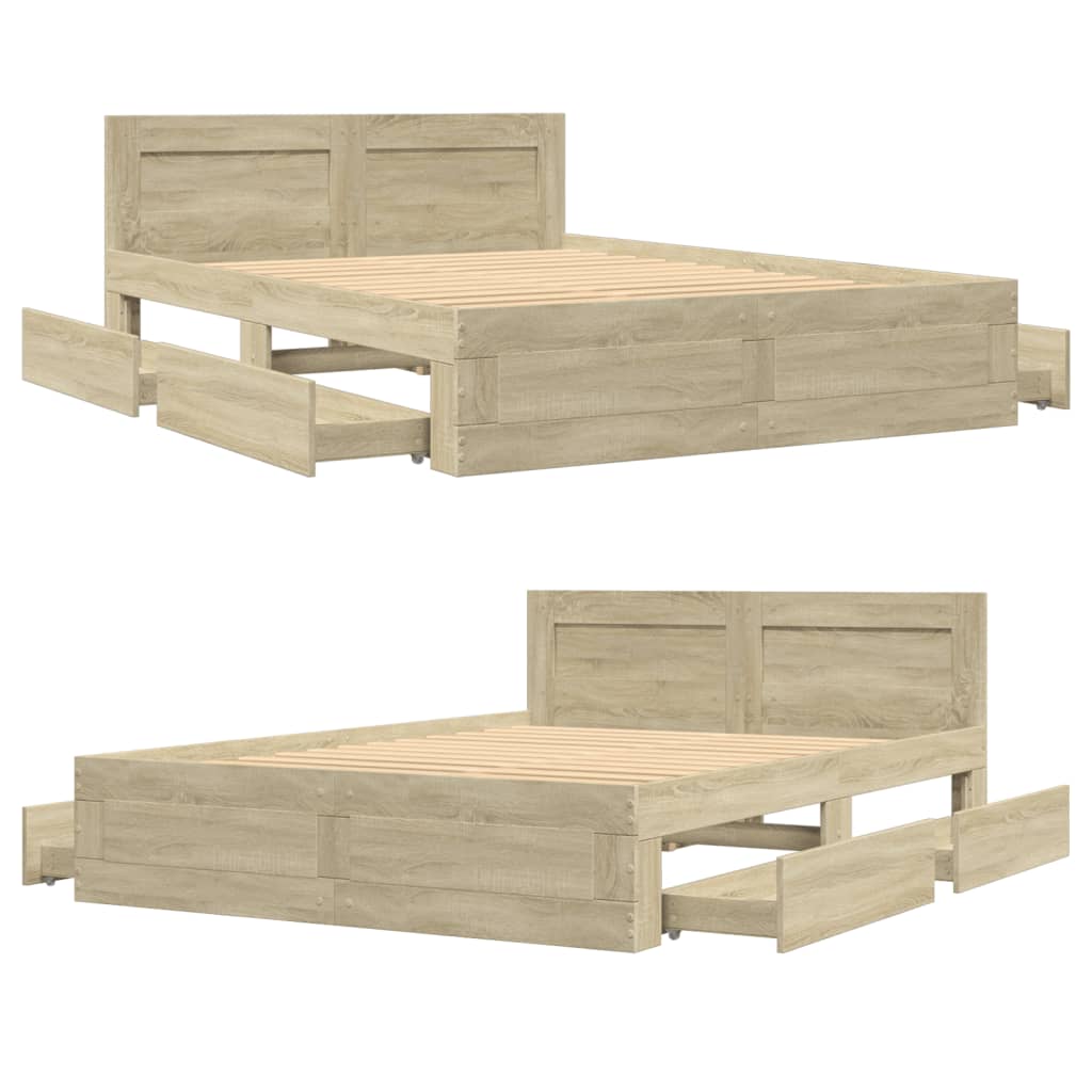 Giroletto Testiera Rovere Sonoma 135x190 cm Legno Multistrato | homemem39