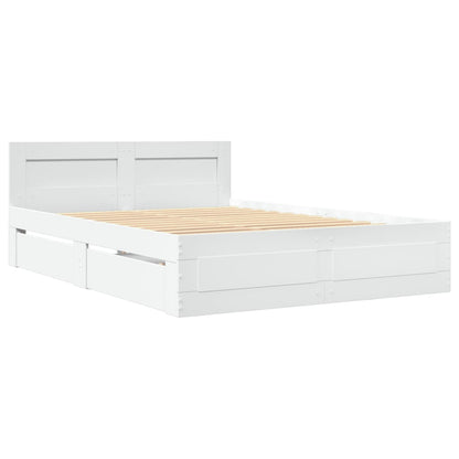 Giroletto con Testiera Bianco 120x190 cm in Legno Multistrato
