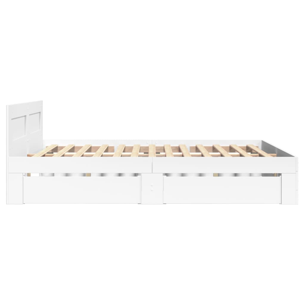 Giroletto con Testiera Bianco 120x190 cm in Legno Multistrato