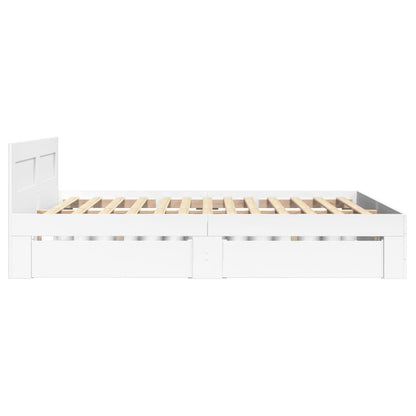 Giroletto con Testiera Bianco 120x190 cm in Legno Multistrato