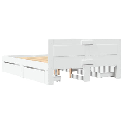 Giroletto con Testiera Bianco 120x190 cm in Legno Multistrato