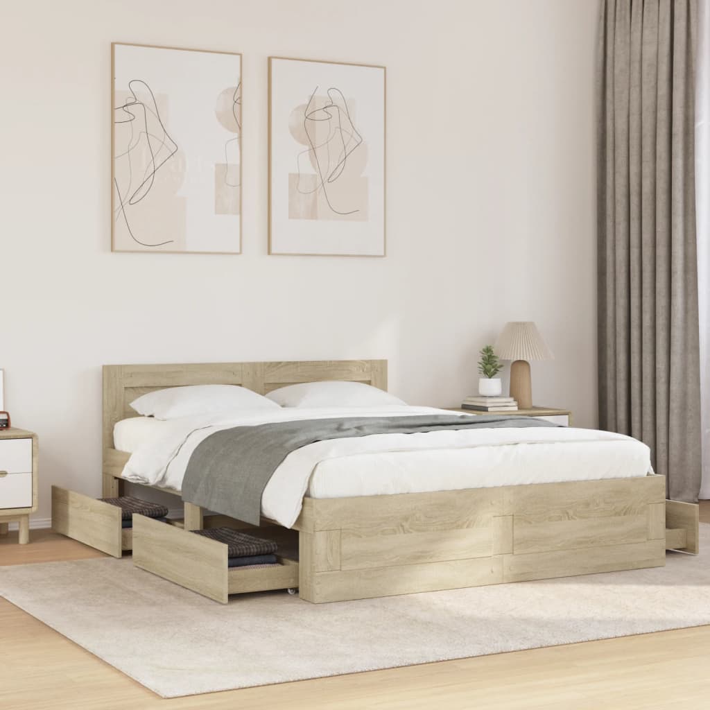 Giroletto Testiera Rovere Sonoma 120x190 cm Legno Multistrato