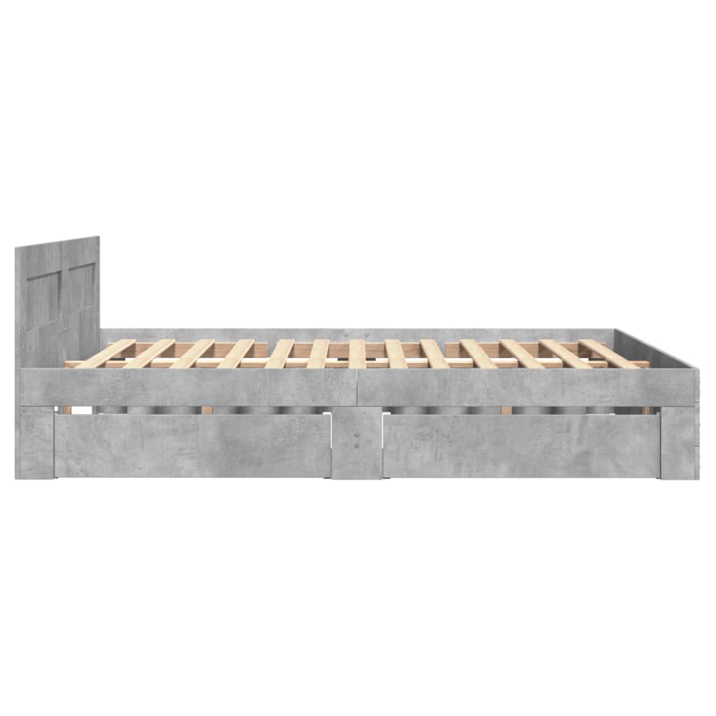 Giroletto Testiera Grigio Cemento 120x190 cm Legno Multistrato