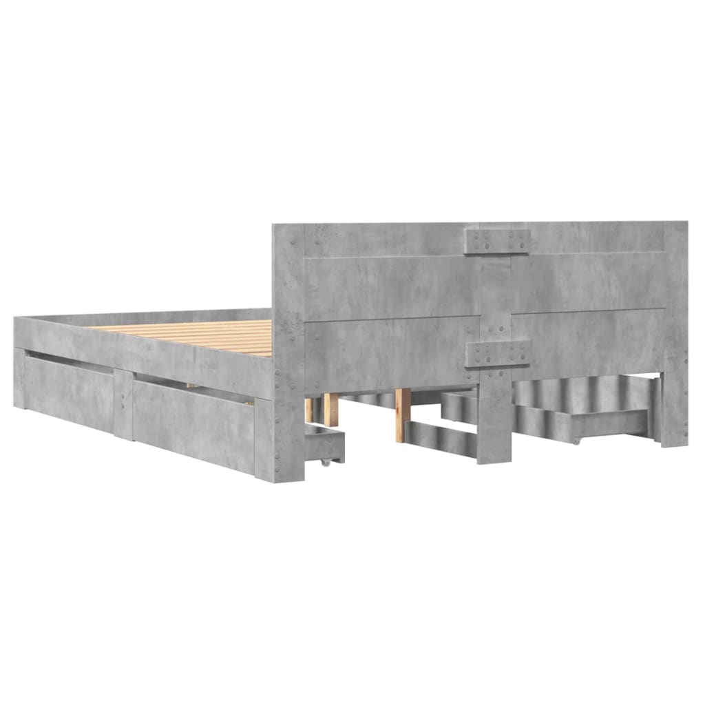 Giroletto Testiera Grigio Cemento 120x190 cm Legno Multistrato