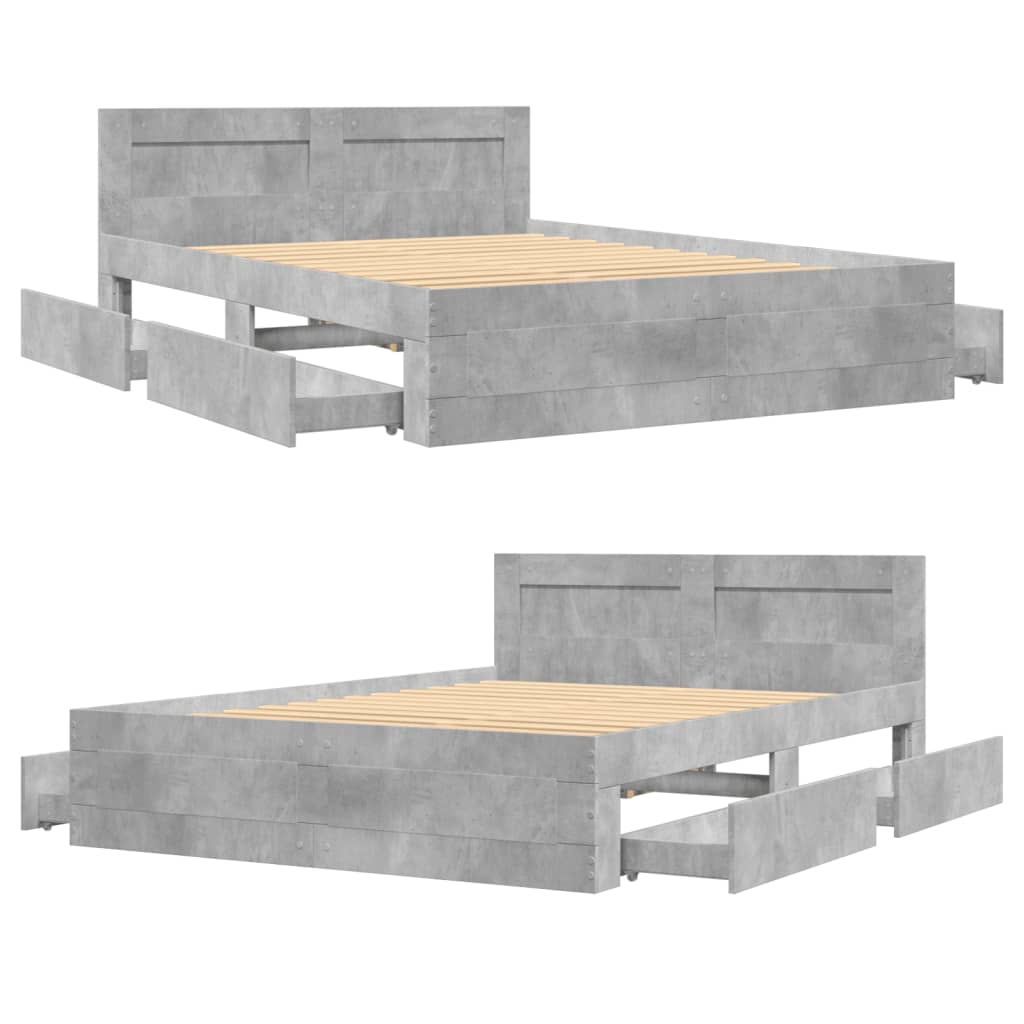 Giroletto Testiera Grigio Cemento 120x190 cm Legno Multistrato