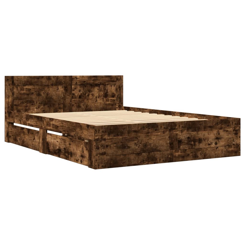 Giroletto con Testiera Rovere Fumo 120x190 cm Legno Multistrato | homemem39