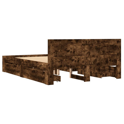 Giroletto con Testiera Rovere Fumo 120x190 cm Legno Multistrato