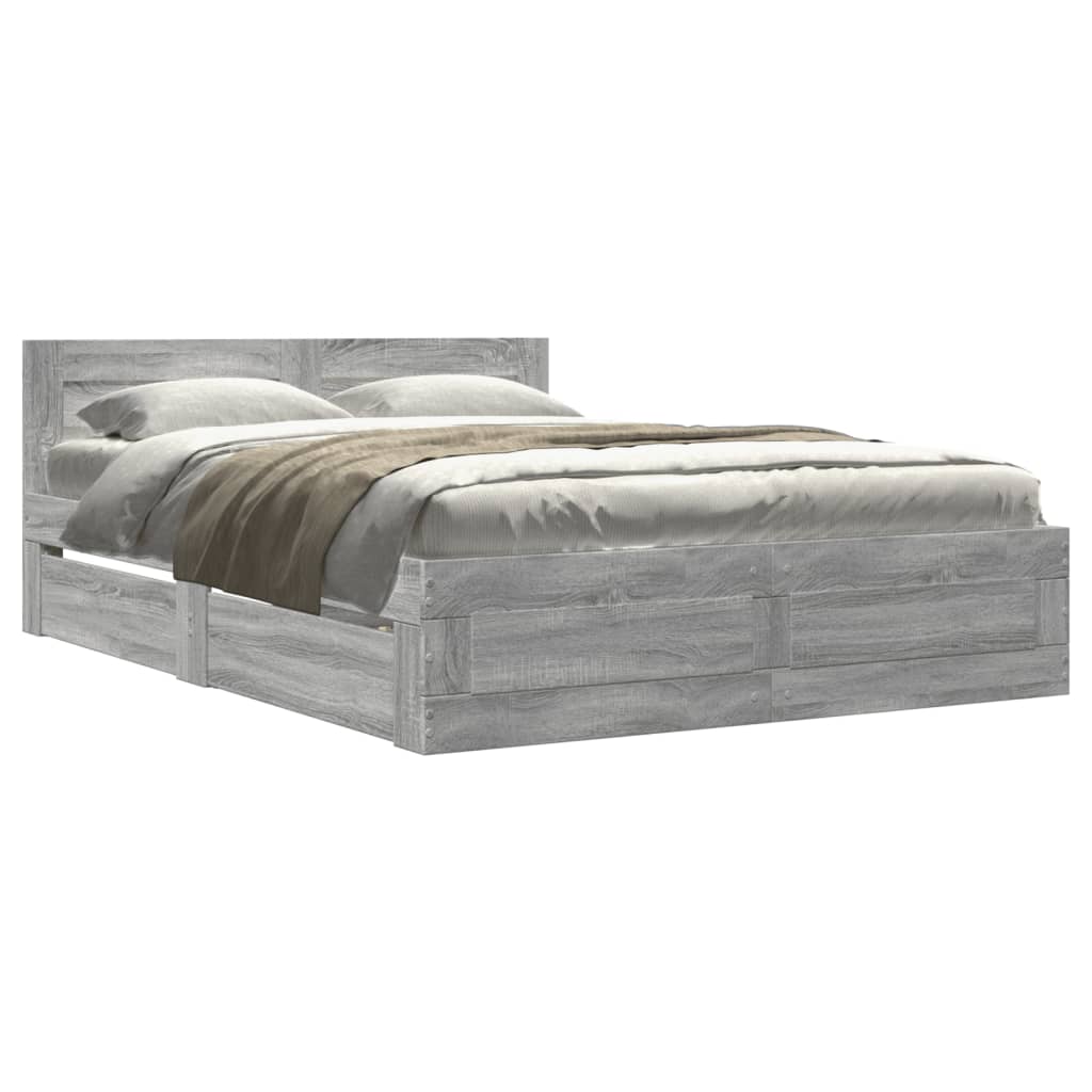 Giroletto Testiera Grigio Sonoma 120x190 cm Legno Multistrato
