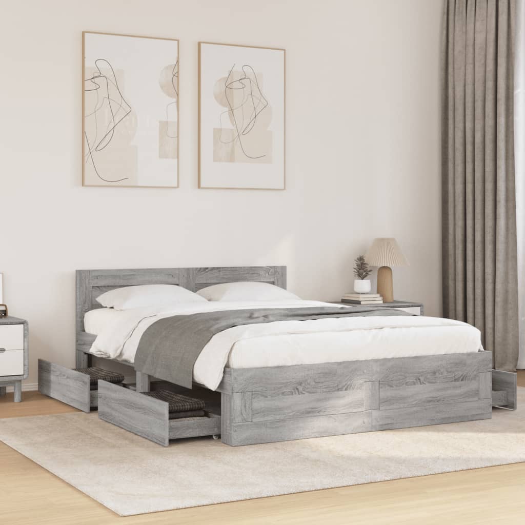 Giroletto Testiera Grigio Sonoma 120x190 cm Legno Multistrato | homemem39