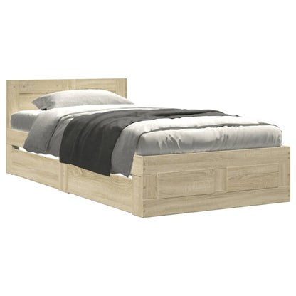 Giroletto con Testiera Rovere Sonoma 90x190cm Legno Multistrato | homemem39