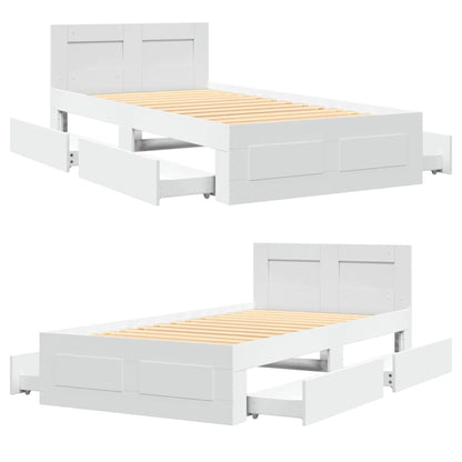 Giroletto con Testiera Bianco 75x190 cm in Legno Multistrato
