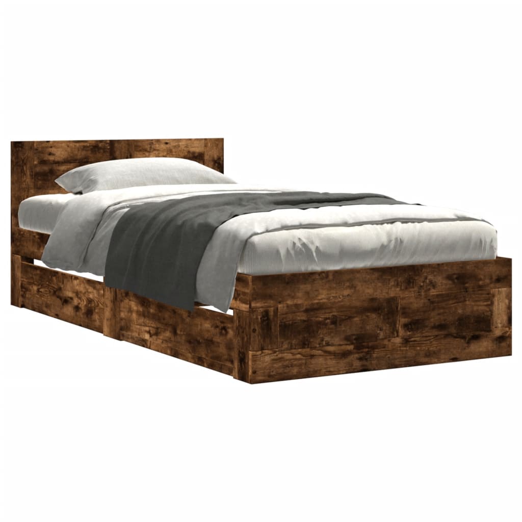 Giroletto con Testiera Rovere Fumo 75x190 cm Legno Multistrato | homemem39