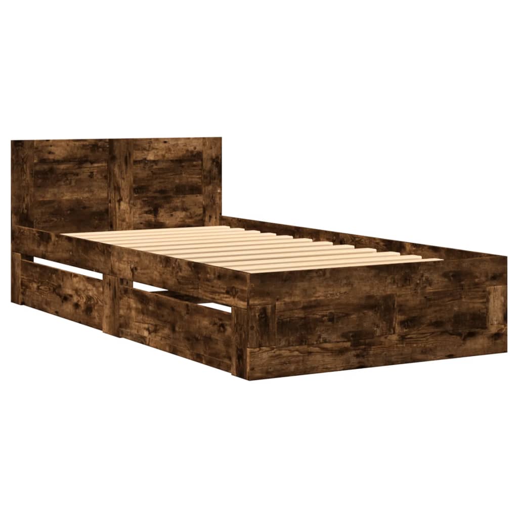 Giroletto con Testiera Rovere Fumo 75x190 cm Legno Multistrato | homemem39