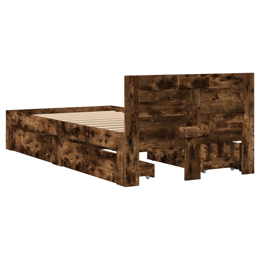 Giroletto con Testiera Rovere Fumo 75x190 cm Legno Multistrato | homemem39