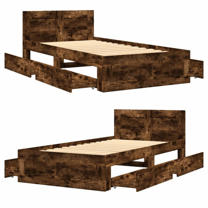 Giroletto con Testiera Rovere Fumo 75x190 cm Legno Multistrato
