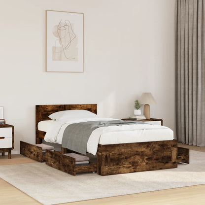 Giroletto con Testiera Rovere Fumo 75x190 cm Legno Multistrato | homemem39