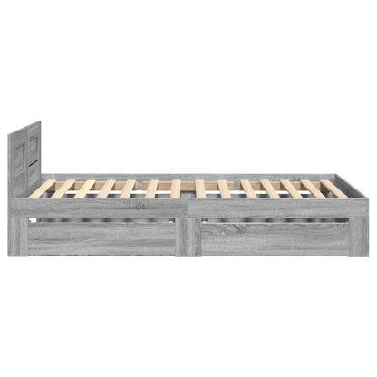 Giroletto con Testiera Grigio Sonoma 75x190cm Legno Multistrato