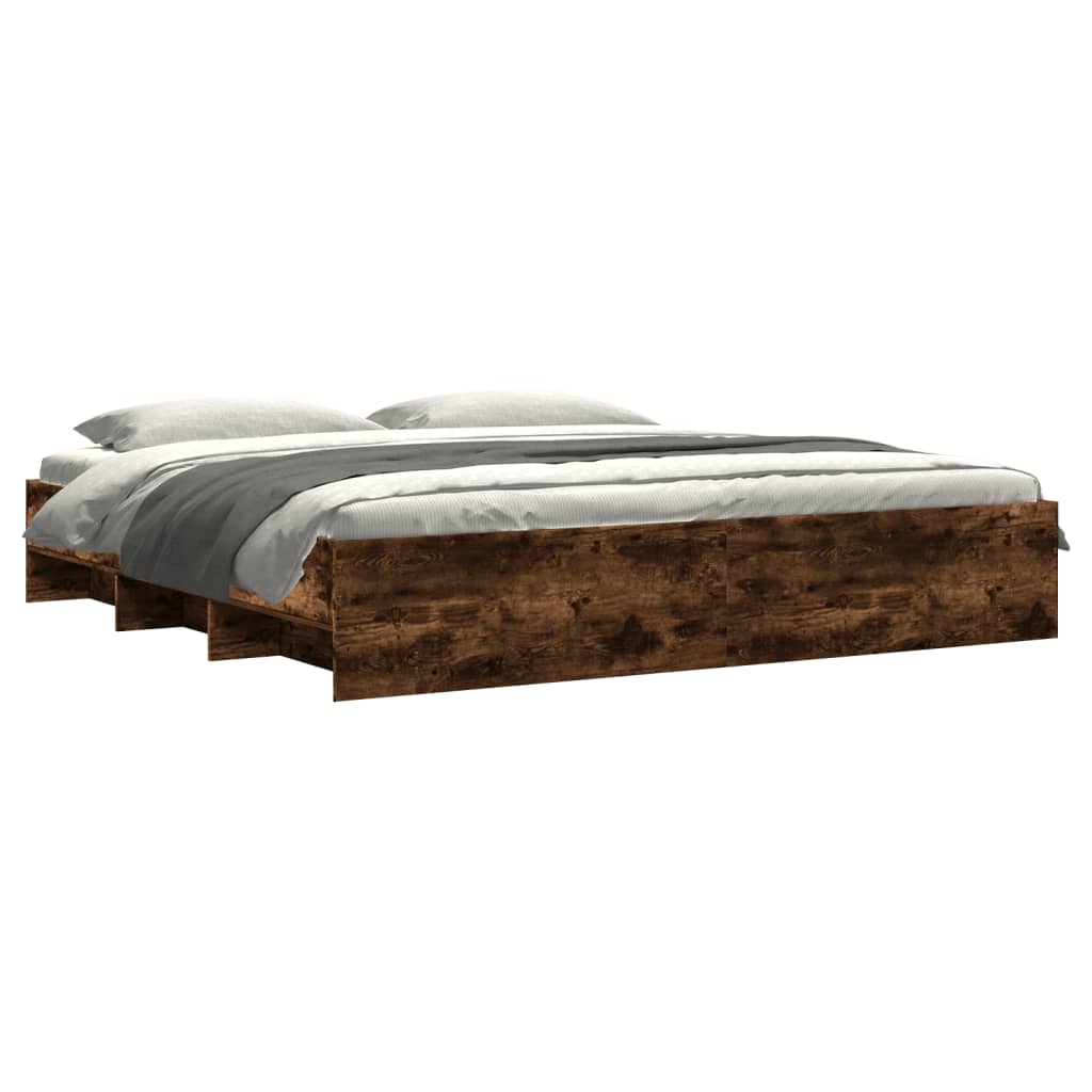 Giroletto senza Materasso Rovere Fumo 200x200 cm in Truciolato | homemem39