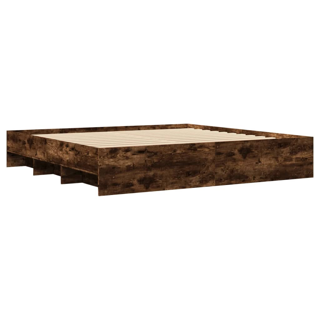 Giroletto senza Materasso Rovere Fumo 200x200 cm in Truciolato | homemem39