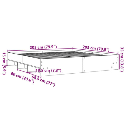 Giroletto senza Materasso Rovere Fumo 200x200 cm in Truciolato | homemem39