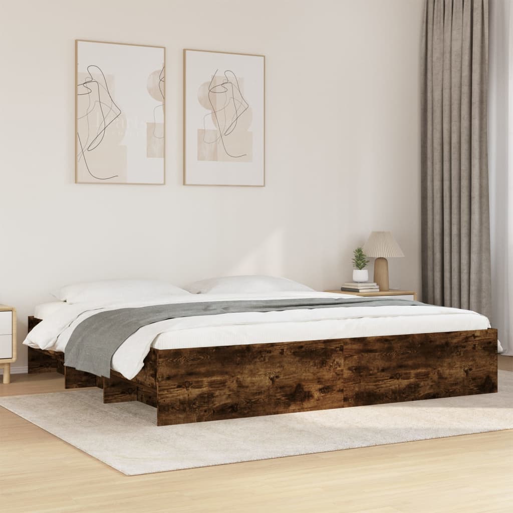 Giroletto senza Materasso Rovere Fumo 200x200 cm in Truciolato | homemem39