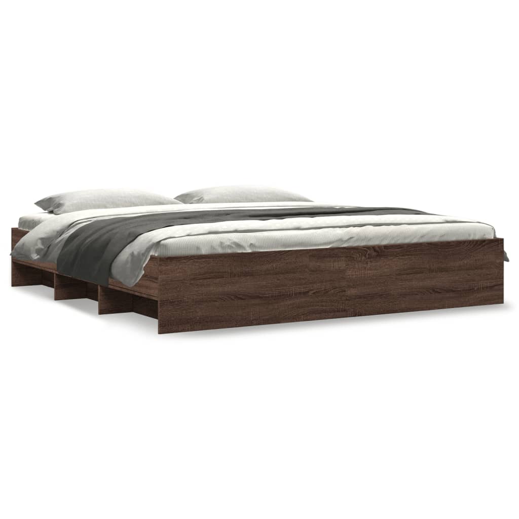 Giroletto senza Materasso Rovere Marrone 200x200 cm Truciolato | homemem39